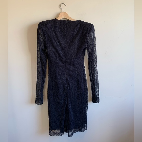 Rotate Birger Christensen Heather Long-Sleeve Lace Ruched Midi Dress - Picture 6 of 11